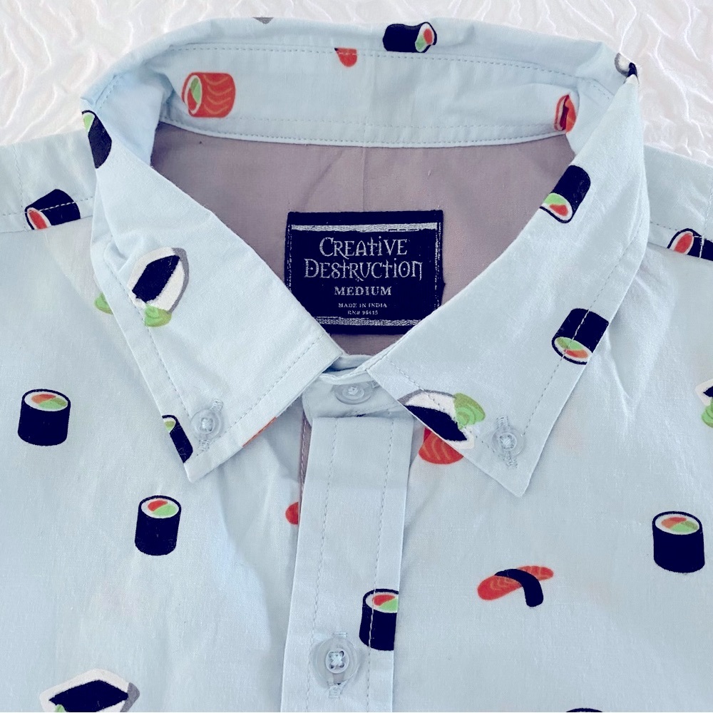 Creative Destruction - Sushi Theme Button Down Sh… - image 7